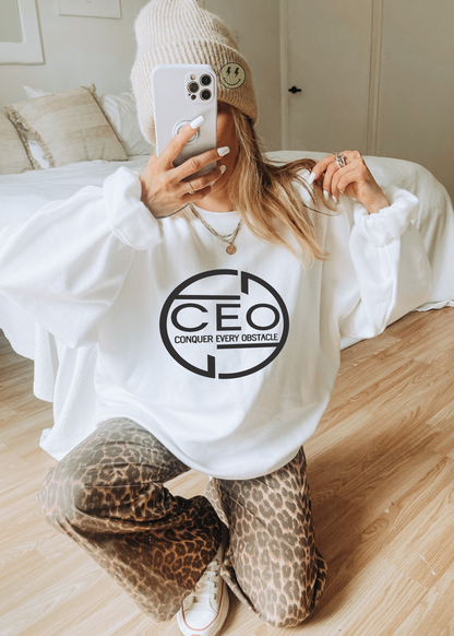 CEO (Conquer Every Obstacle) Sweatshirt – Hustle. Grind. Conquer. Succeed 100% cotton