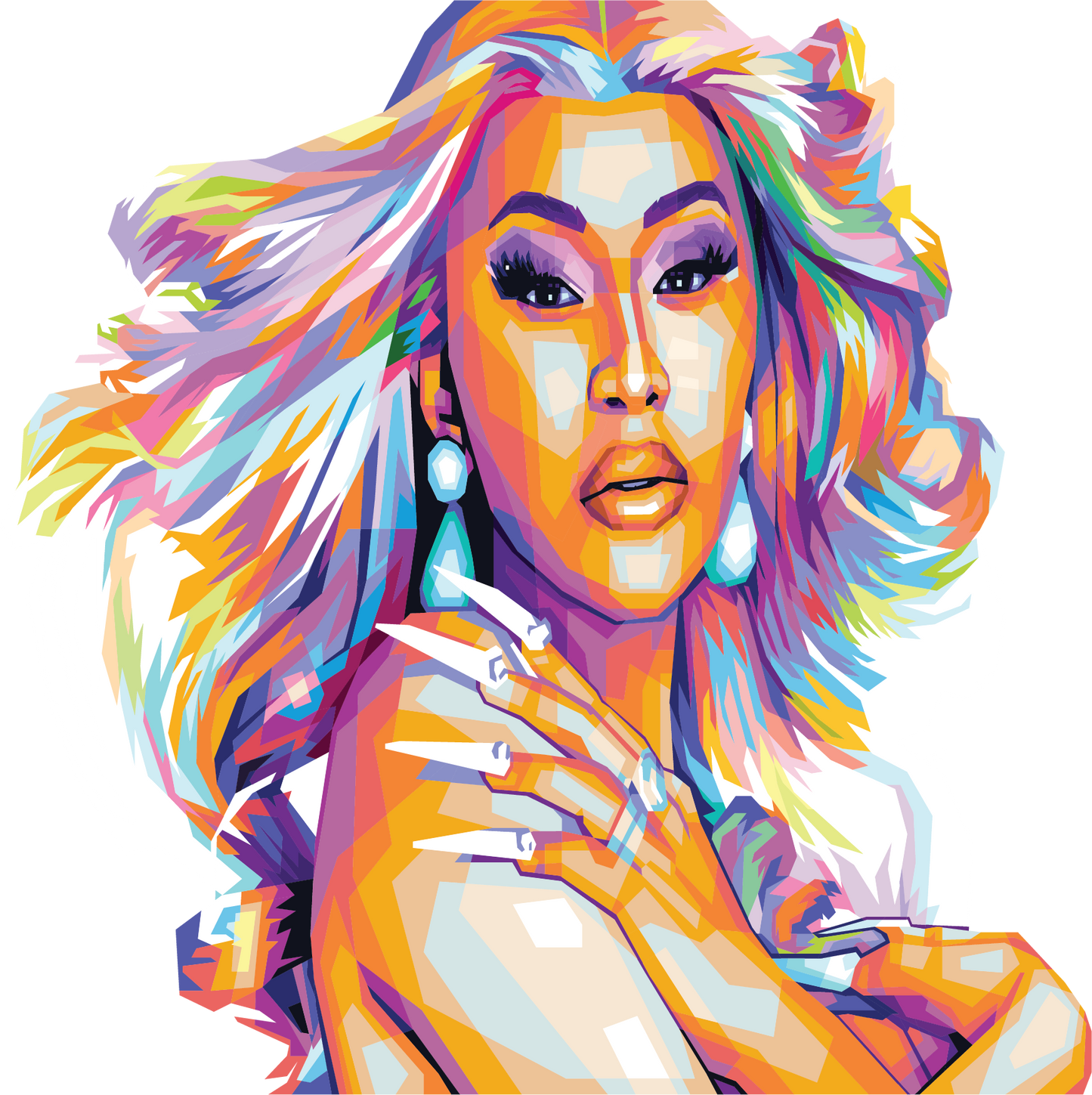 Cardi B WPAP Digital Pop Art