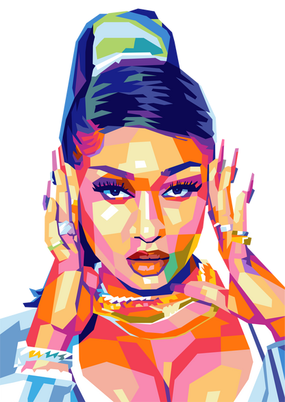 Megan Thee Stallion WPAP Digital Pop Art