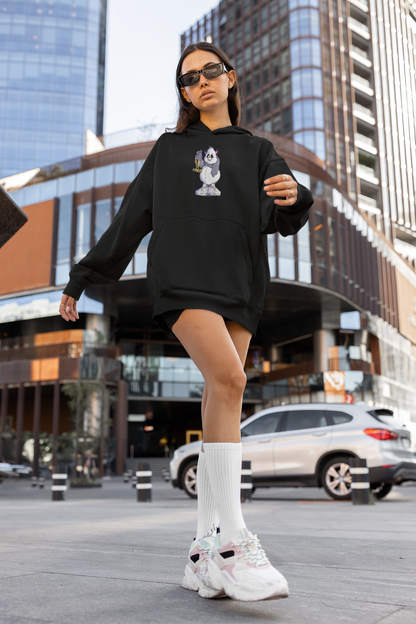 Urban Fat Panda Wearing Jays Hoodie - Street Style with Playful Vibes -