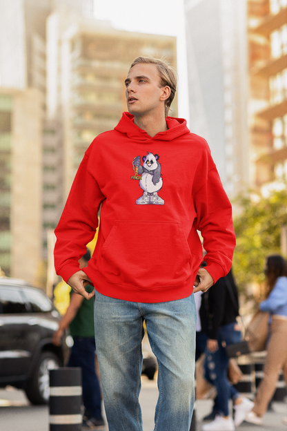 Urban Fat Panda Wearing Jays Hoodie - Street Style with Playful Vibes -