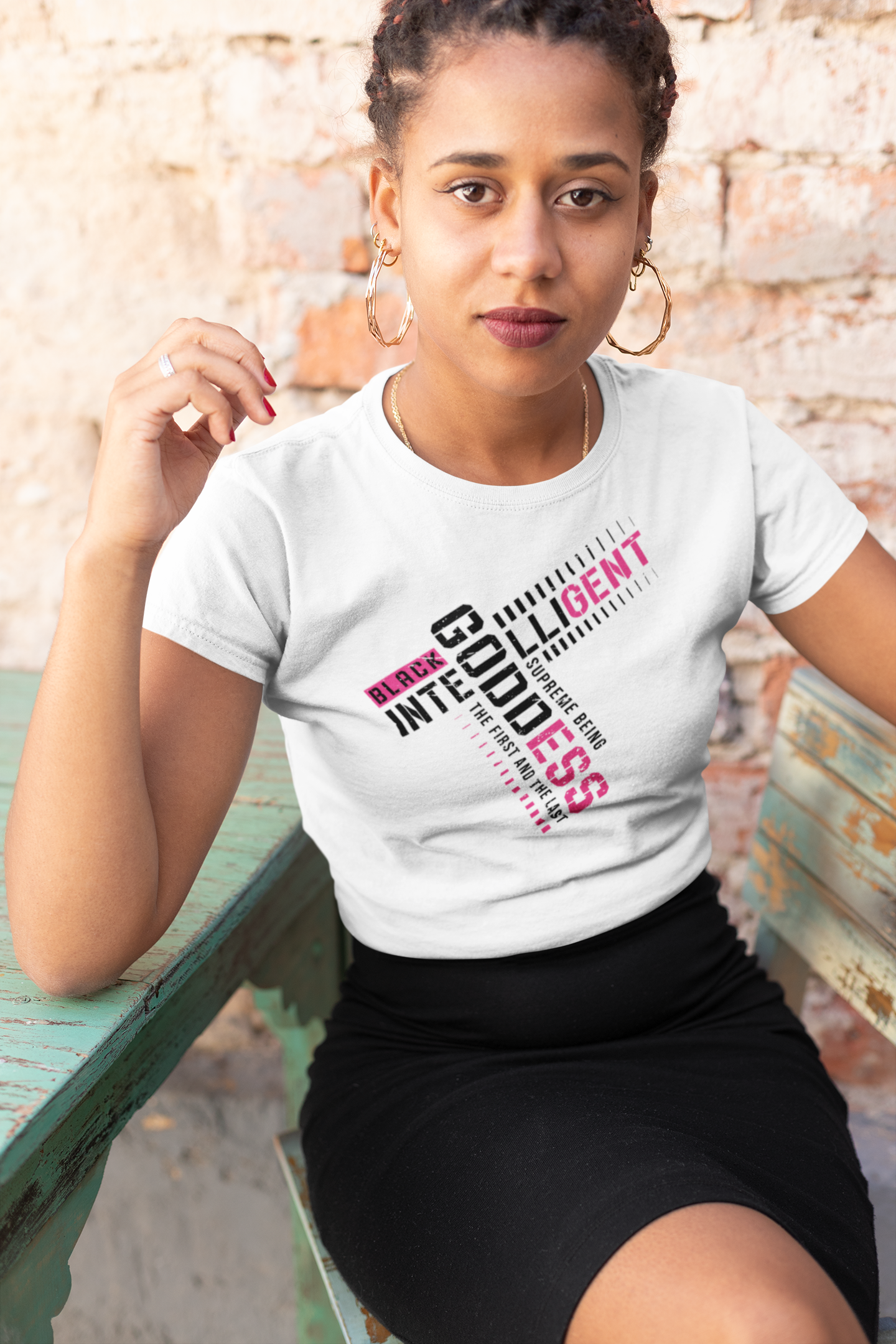 Black Intelligent Goddess Fashion Fit T-Shirt – Embrace Your Divine Legacy