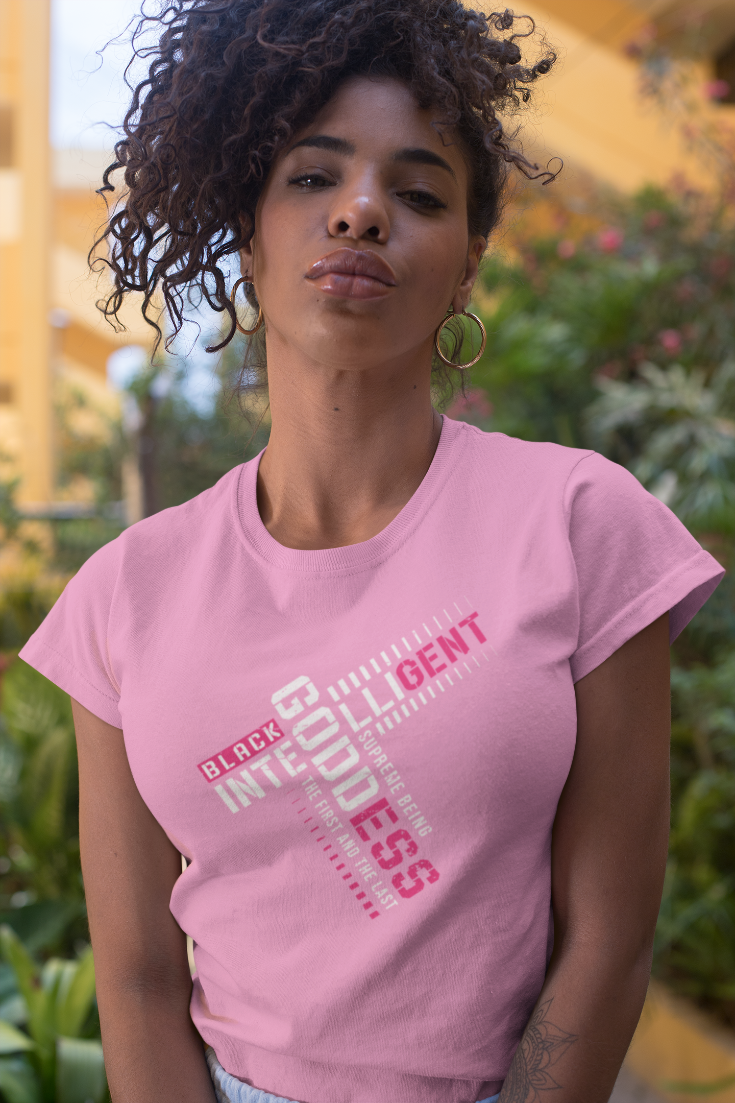 Black Intelligent Goddess Fashion Fit T-Shirt – Embrace Your Divine Legacy