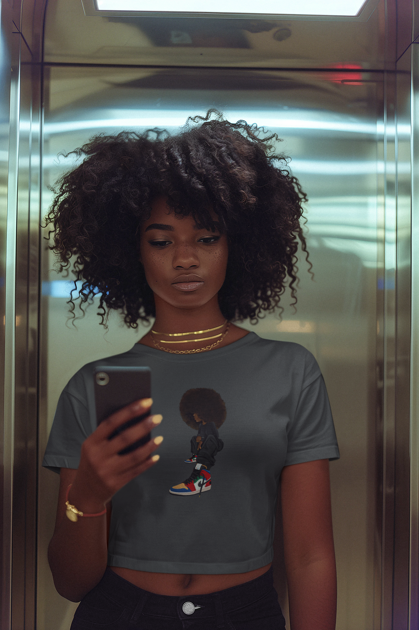 The Sister with the Perfect Afro- Crop T-shirt