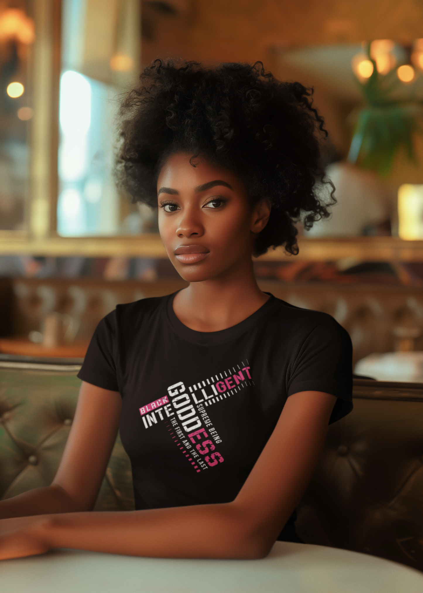 Black Intelligent Goddess Fashion Fit T-Shirt – Embrace Your Divine Legacy