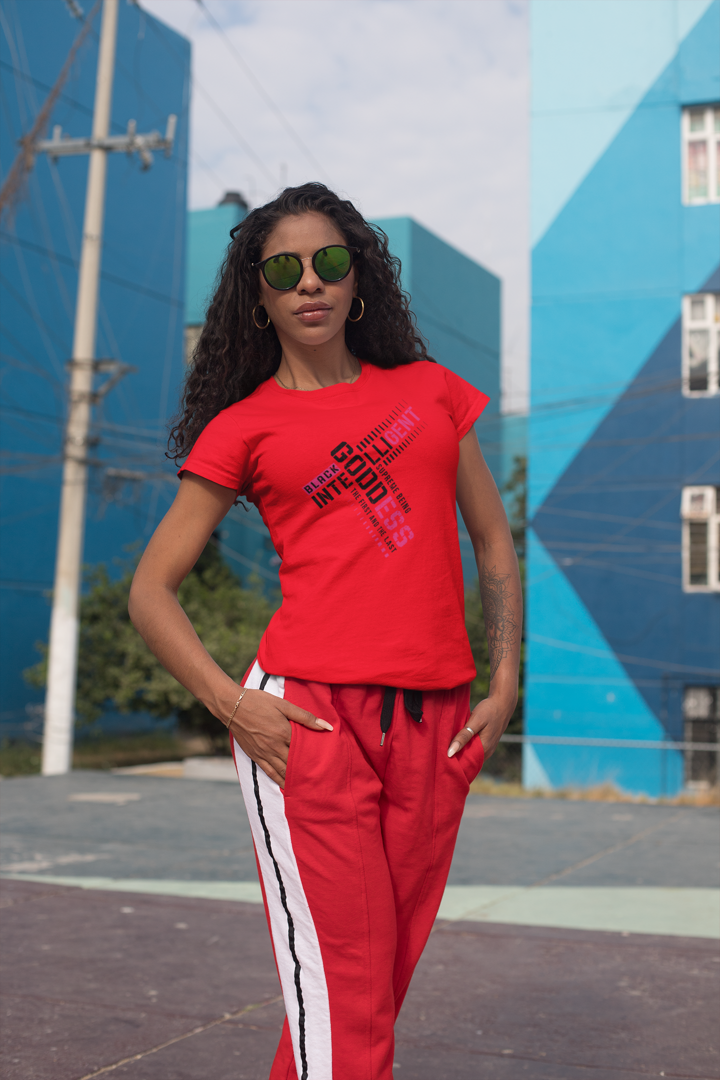 Black Intelligent Goddess Fashion Fit T-Shirt – Embrace Your Divine Legacy