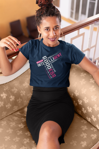 Black Intelligent Goddess Fashion Fit T-Shirt – Embrace Your Divine Legacy