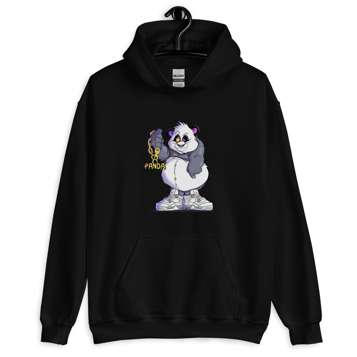 Urban Fat Panda Wearing Jays Hoodie - Street Style with Playful Vibes -