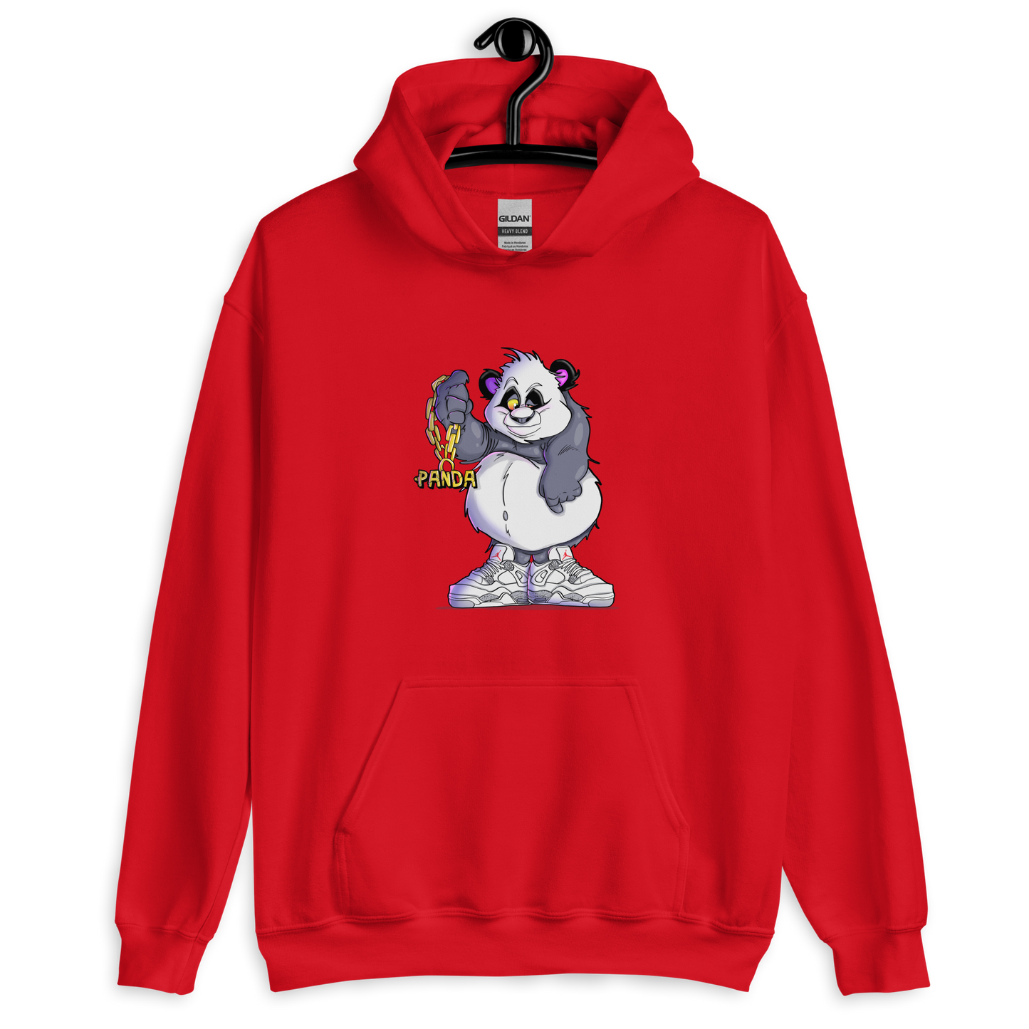 Urban Fat Panda Wearing Jays Hoodie - Street Style with Playful Vibes -