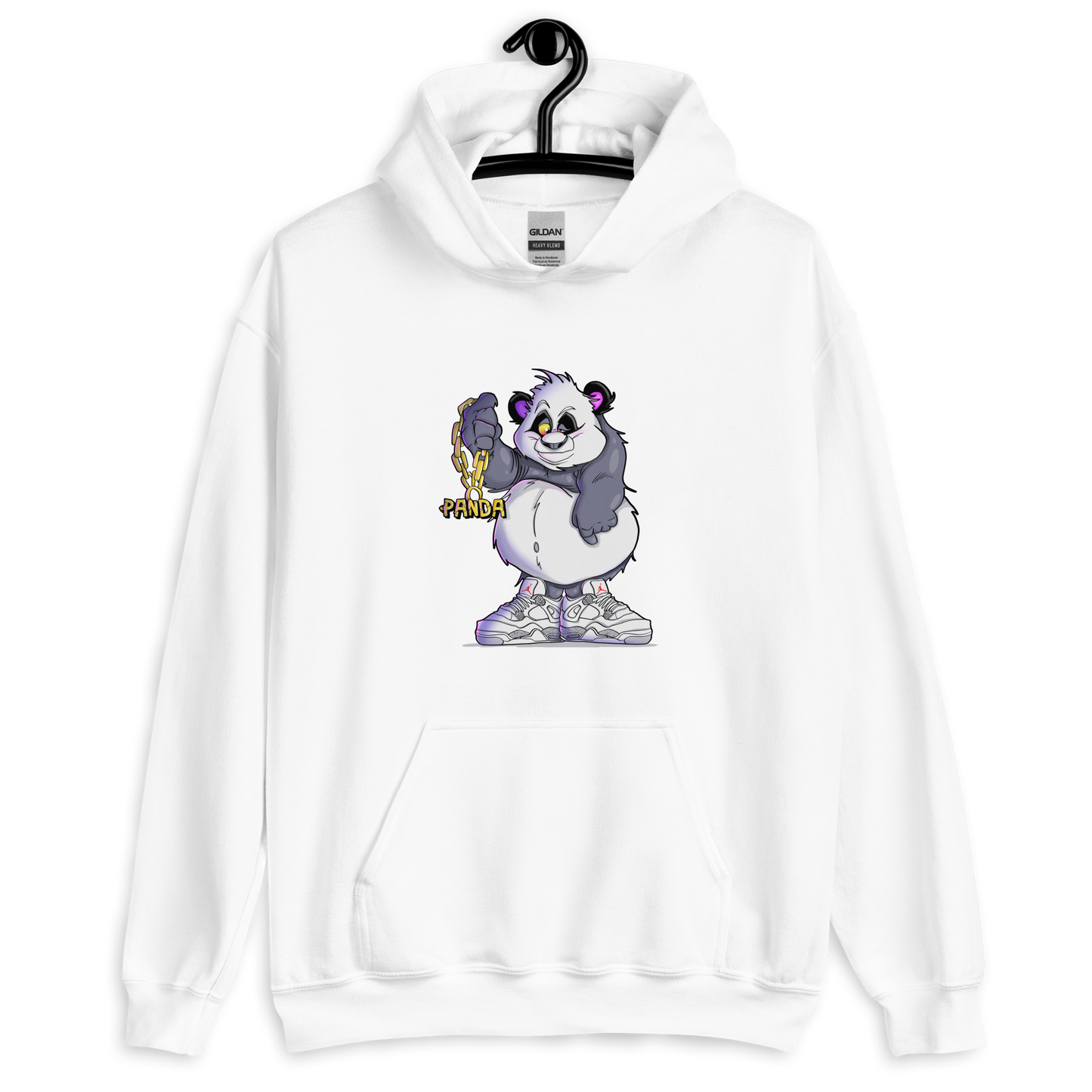 Urban Fat Panda Wearing Jays Hoodie - Street Style with Playful Vibes -