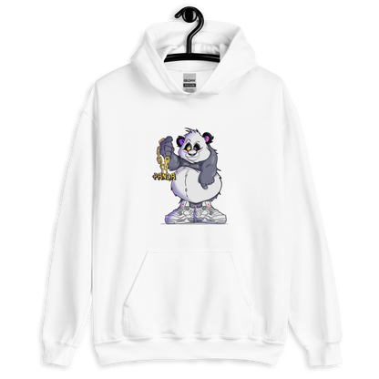 Urban Fat Panda Wearing Jays Hoodie - Street Style with Playful Vibes -